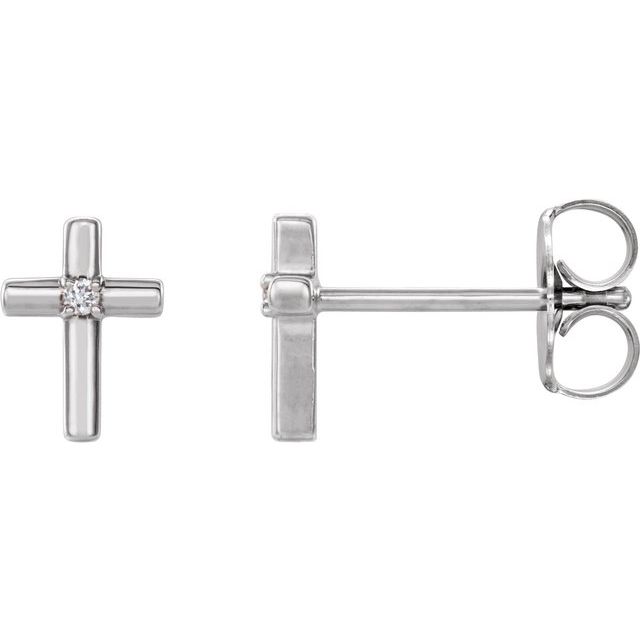 14K .01 CTW Natural Diamond Cross Earrings