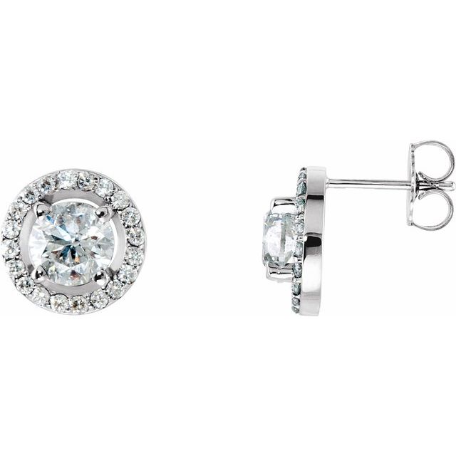14K 2 1/3 CTW Lab-Grown Diamond Halo-Style Earrings