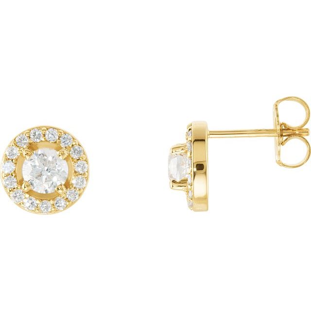 14K 9/10 CTW Lab-Grown Diamond Halo-Style Earrings