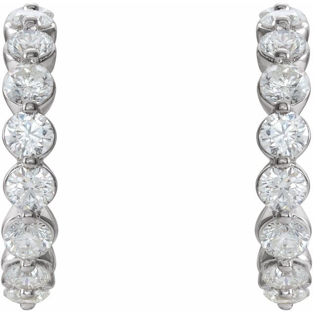 14K 2 1/3 CTW Lab-Grown Diamond Hoop Earrings