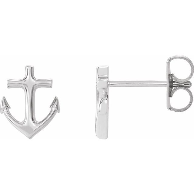 14K Anchor Earrings