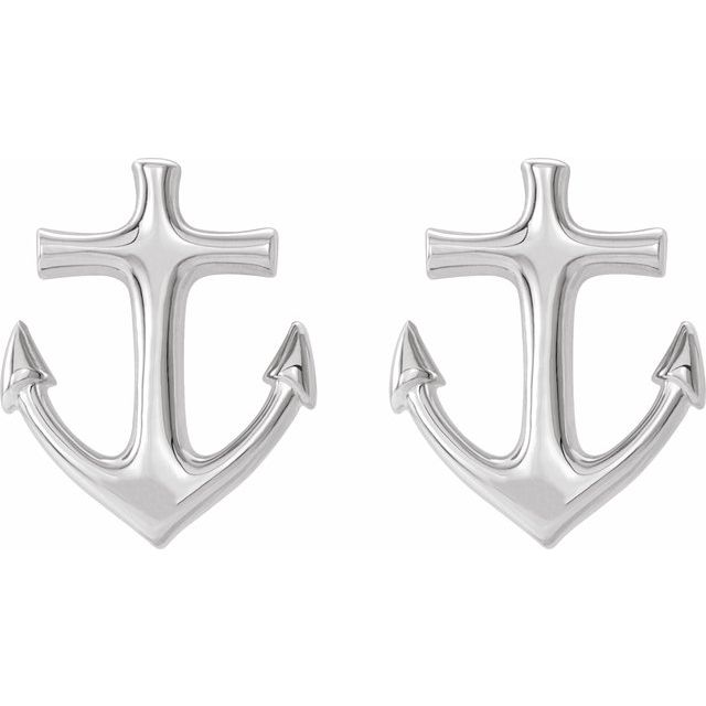 14K Anchor Earrings