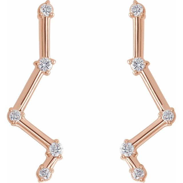 14K 1/10 CTW Natural Diamond Constellation Ear Climbers