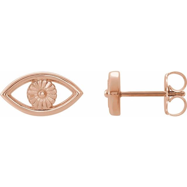 14K Evil Eye Earrings