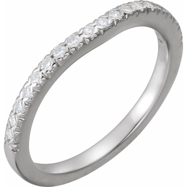 Platinum 1/4 CTW Natural Diamond French-Set Band