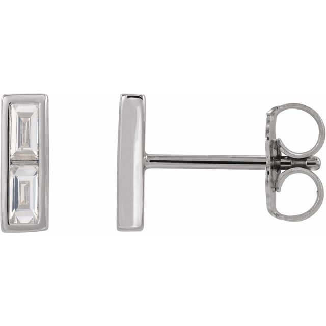 14K 1/4 CTW Natural Diamond Bar Earrings
