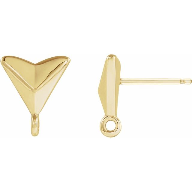 14K Geometric Earring Top