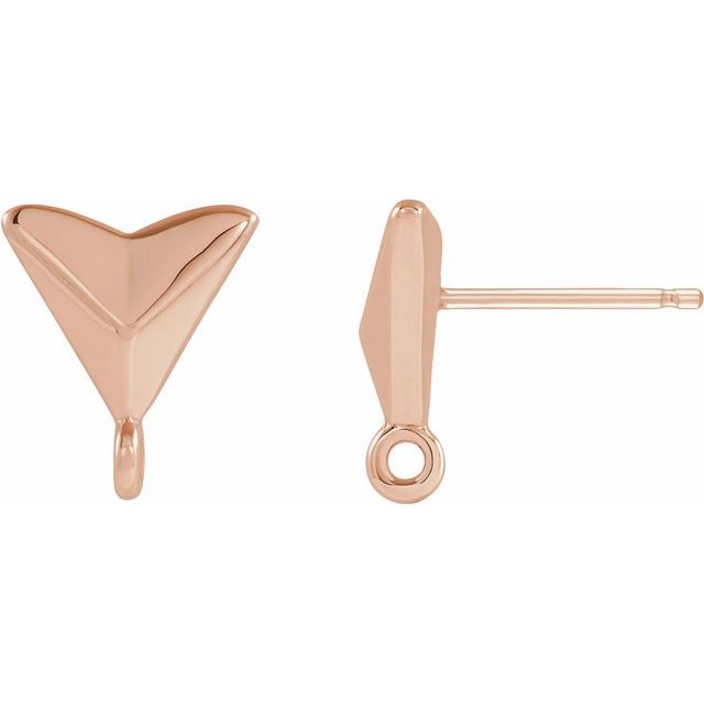 14K Geometric Earring Top