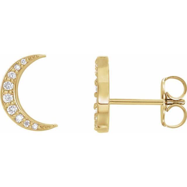 14K .04 CTW Natural Diamond Crescent Moon Single Earring
