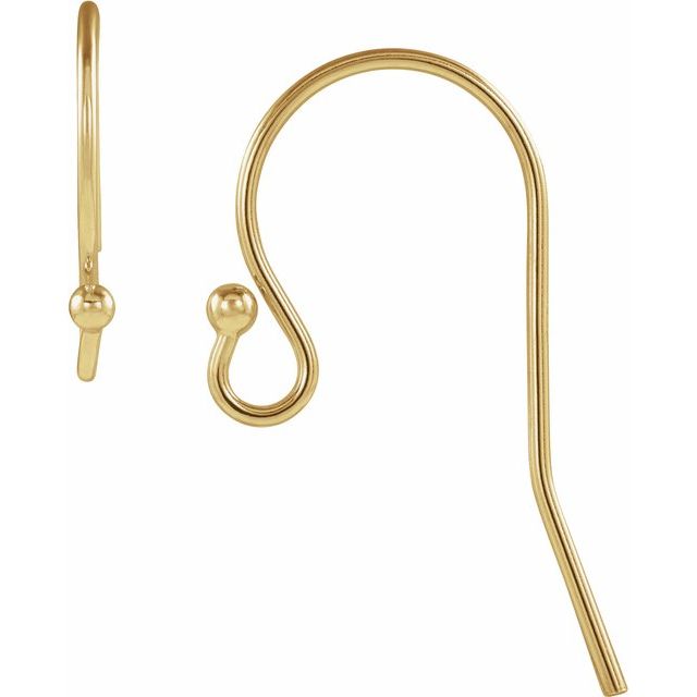 14K 20 Gauge French Wire Earring Top