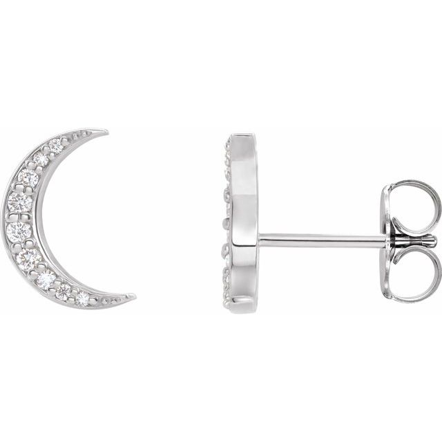 14K .04 CTW Natural Diamond Crescent Moon Single Earring
