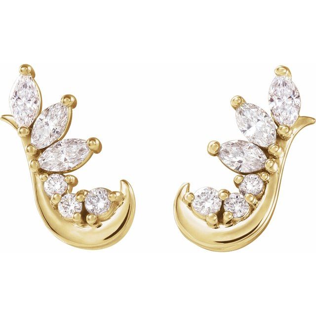 14K 1/4 CTW Natural Diamond Earring Climbers