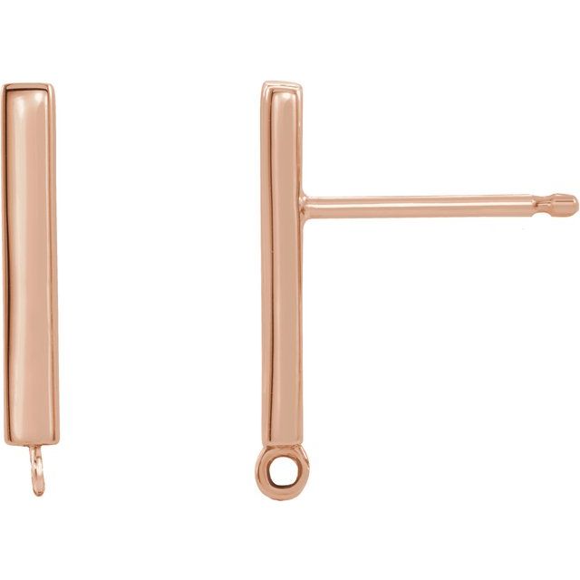 14K Bar Earring Top