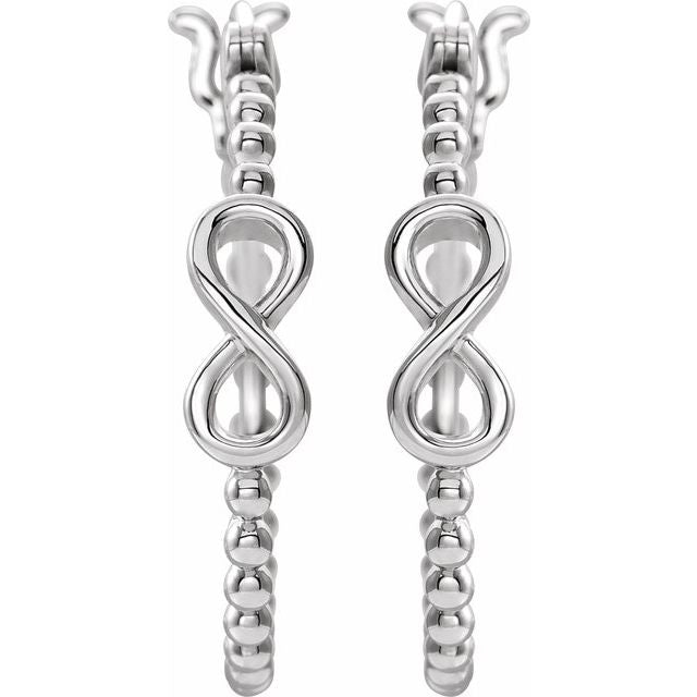 14K Infinity-Inspired Beaded Hoop Earrings