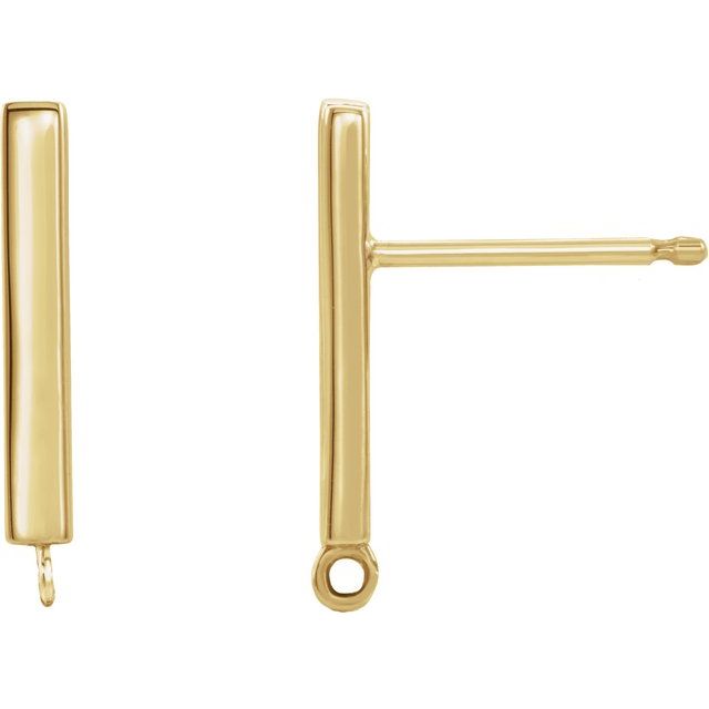 14K Bar Earring Top