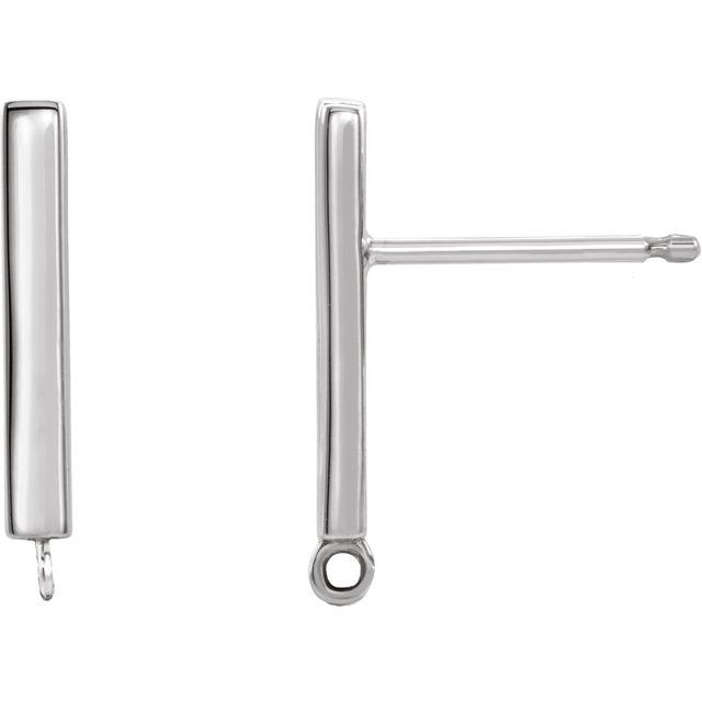 14K Bar Earring Top