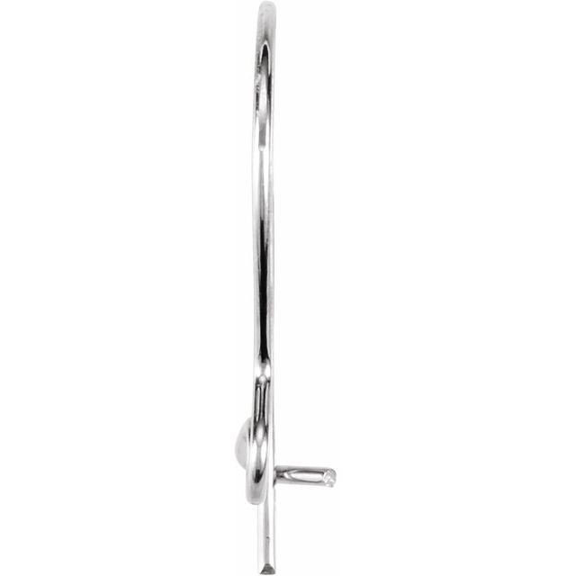 18K Palladium Kidney Ear Wire Earring Top