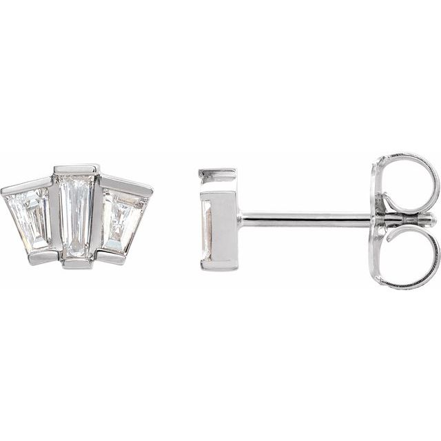 14K 1/3 CTW Natural Diamond Geometric Cluster Earrings