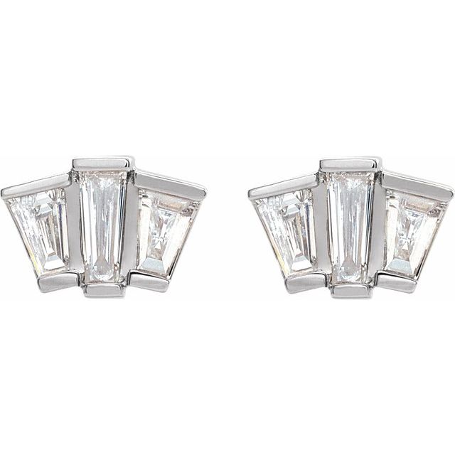 14K 1/3 CTW Natural Diamond Geometric Cluster Earrings