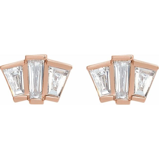 14K 1/3 CTW Natural Diamond Geometric Cluster Earrings