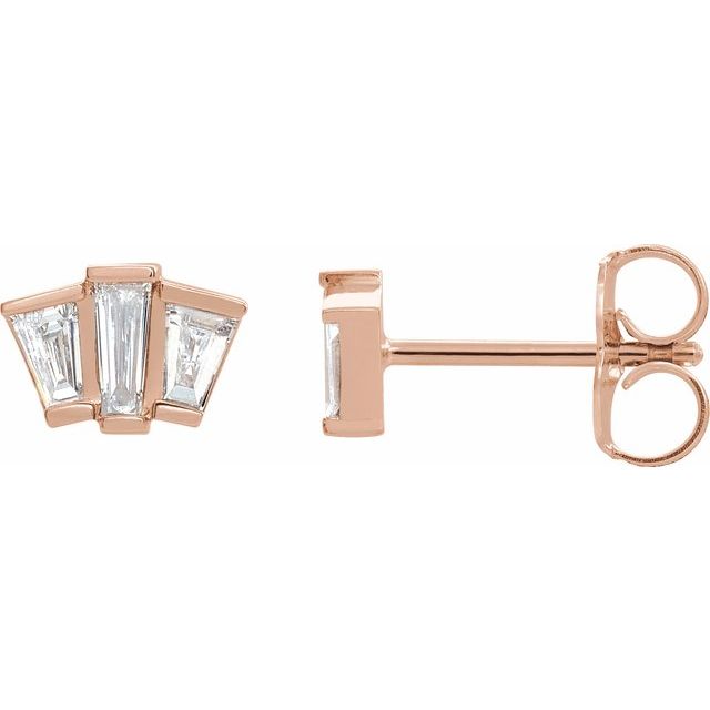 14K 1/3 CTW Natural Diamond Geometric Cluster Earrings