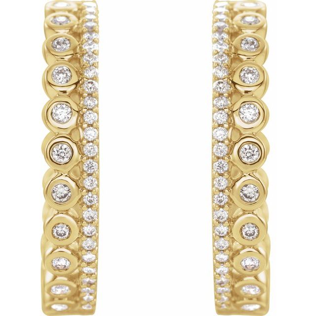 14K 1/3 CTW Natural Diamond Geometric Hoop Earrings