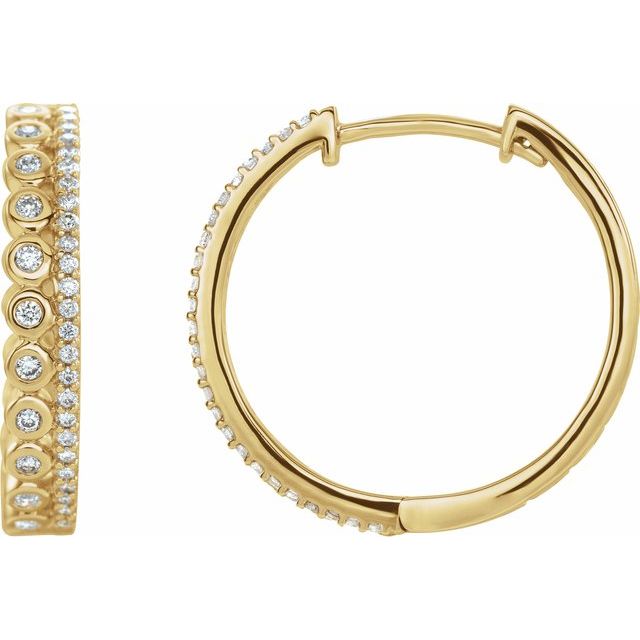 14K 1/3 CTW Natural Diamond Geometric Hoop Earrings