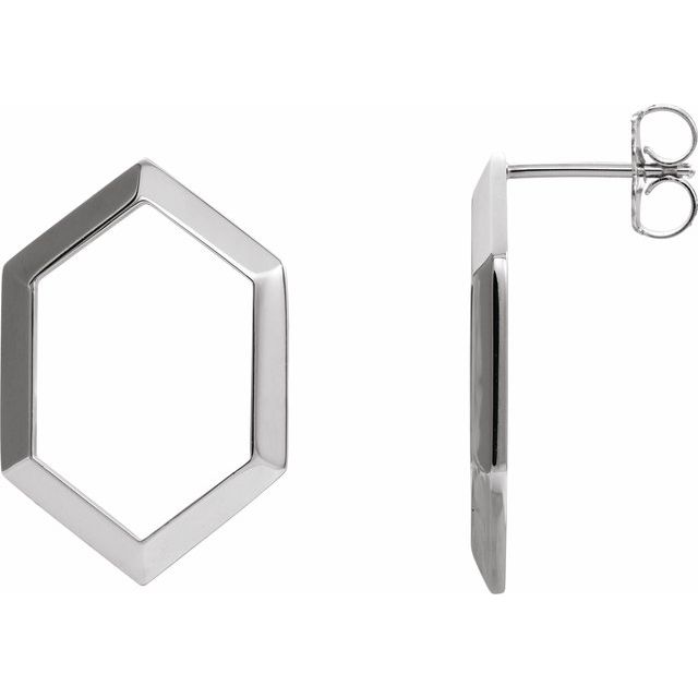 14K Geometric Drop Earrings