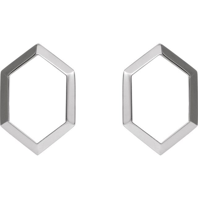 14K Geometric Drop Earrings