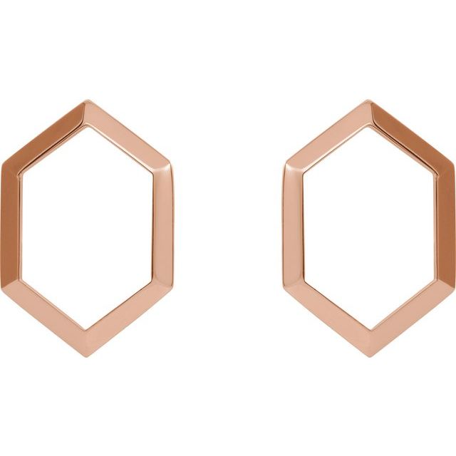 14K Geometric Drop Earrings