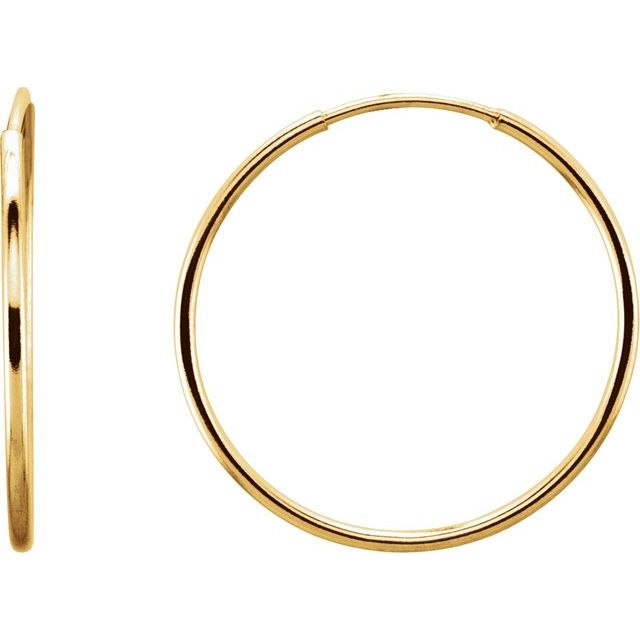 14K Endless Tube Hoop Earring