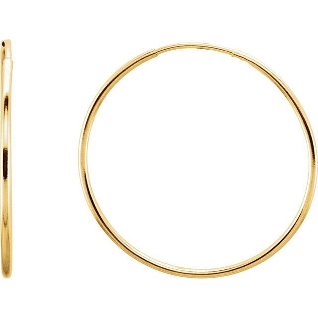 14K Endless Tube Hoop Earring