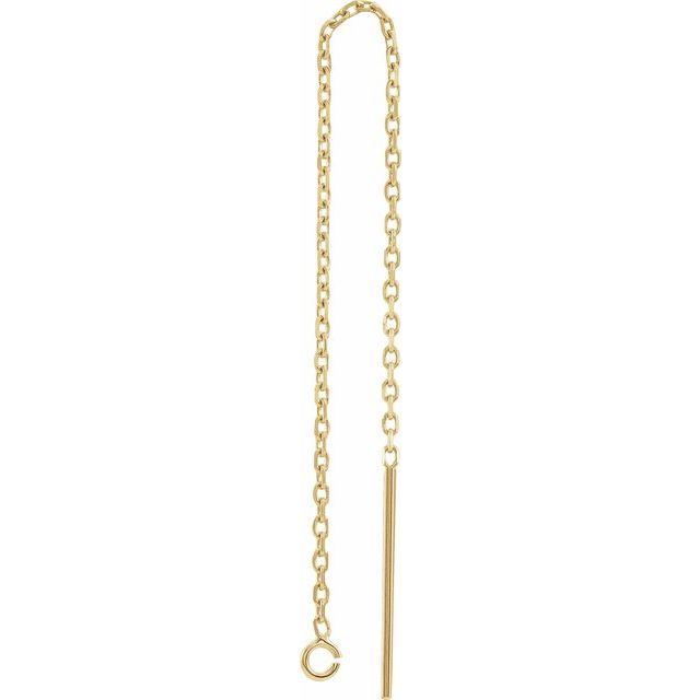 14K Diamond-Cut Cable Chain Ear Threader