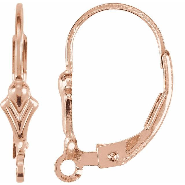14K Gold-Filled Fleur-de-Lis Lever Back Earring Top