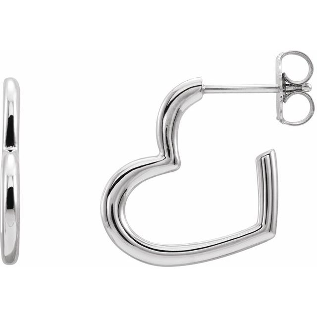 14K Heart Hoop Earrings