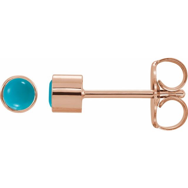 14K Natural Turquoise Bezel-Set Earrings