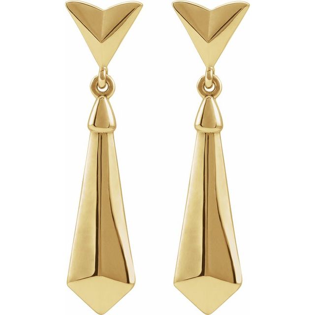 14K Geometric Dangle Earrings