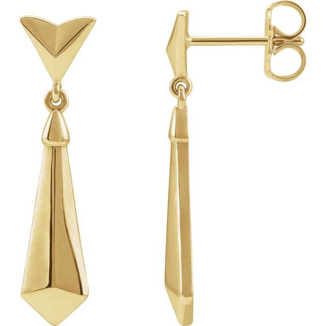 14K Geometric Dangle Earrings