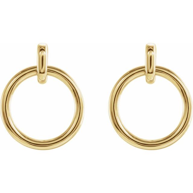 14K Circle Dangle Earrings