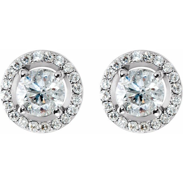 14K 2 1/3 CTW Lab-Grown Diamond Halo-Style Earrings