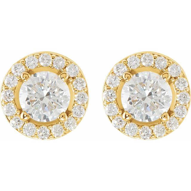 14K 1 1/2 CTW Lab-Grown Diamond Halo-Style Earrings