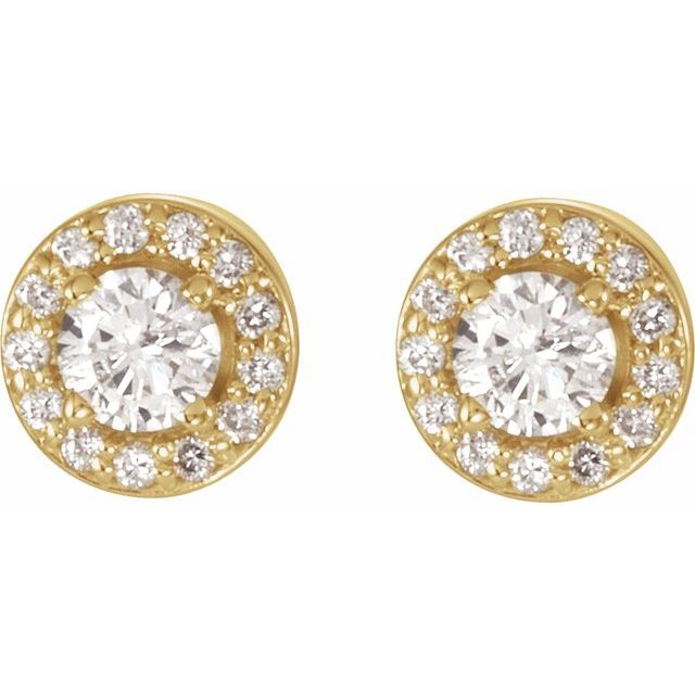 14K 3/8 CTW Lab-Grown Diamond Halo-Style Earrings