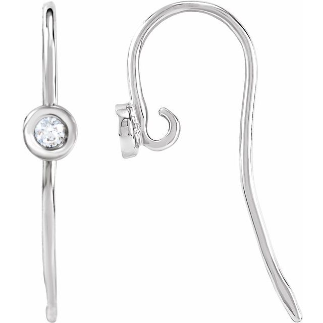 14K .06 CTW Natural Diamond French Wire Earring Top