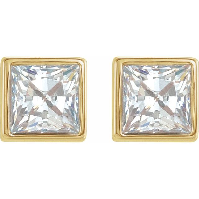 14K 1/2 CTW Lab-Grown Diamond Bezel-Set Earrings
