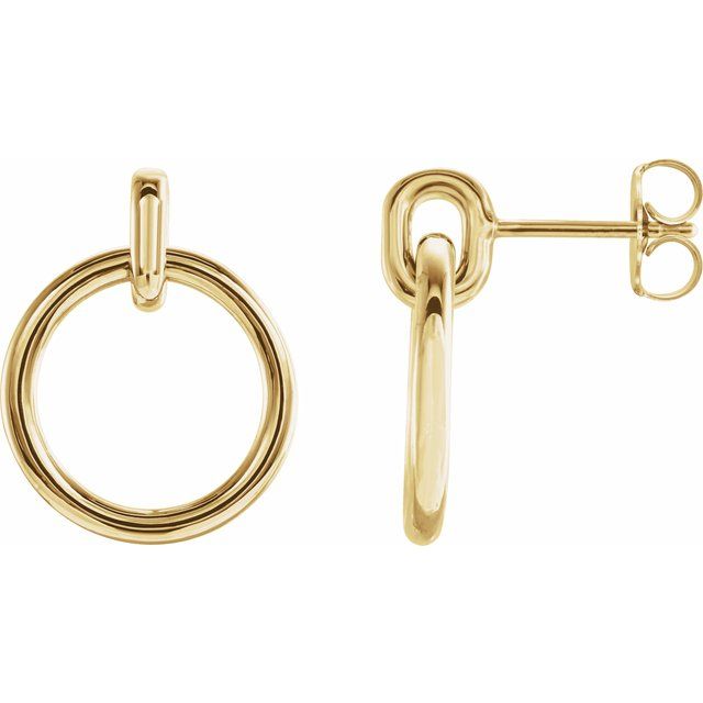 14K Circle Dangle Earrings