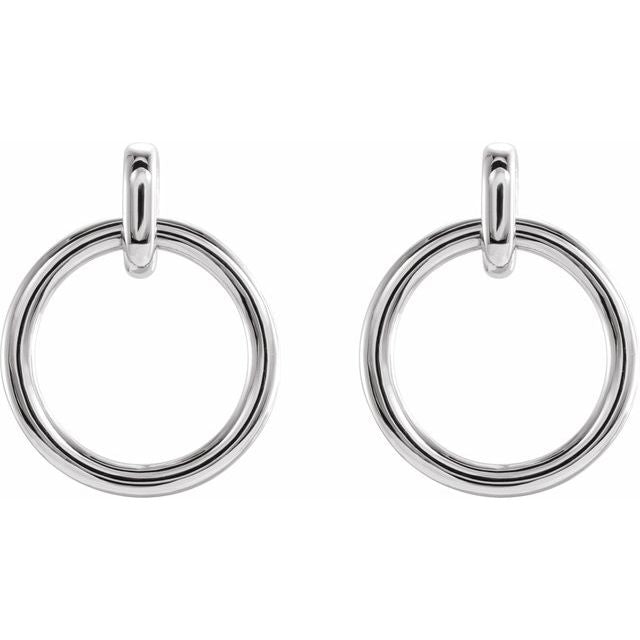 14K Circle Dangle Earrings