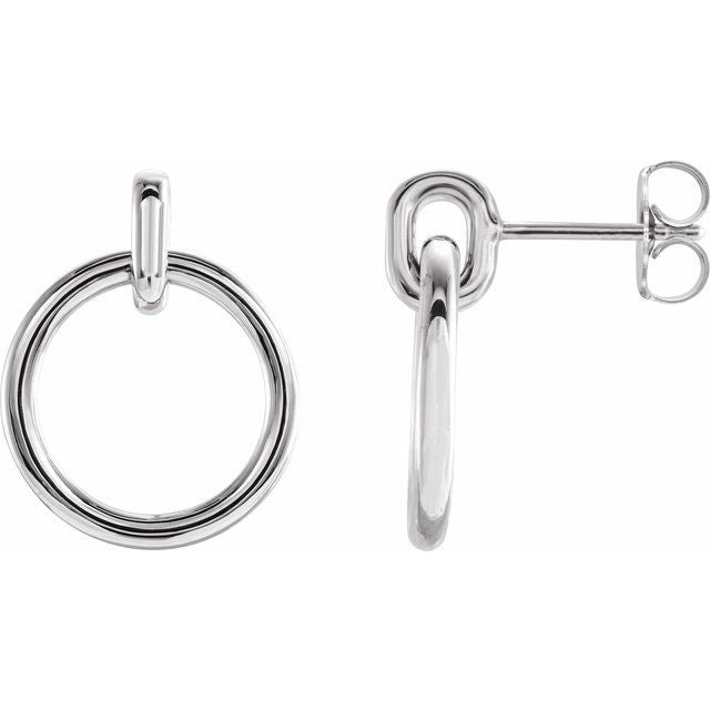 14K Circle Dangle Earrings