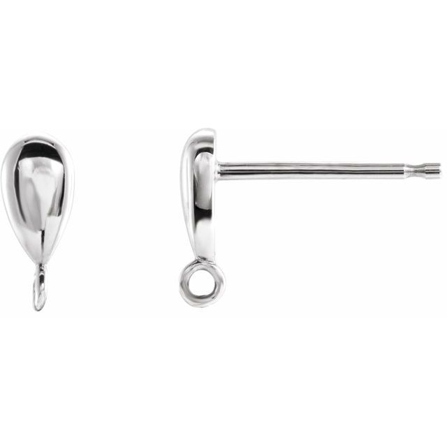 Sterling Silver Teardrop Earring Top