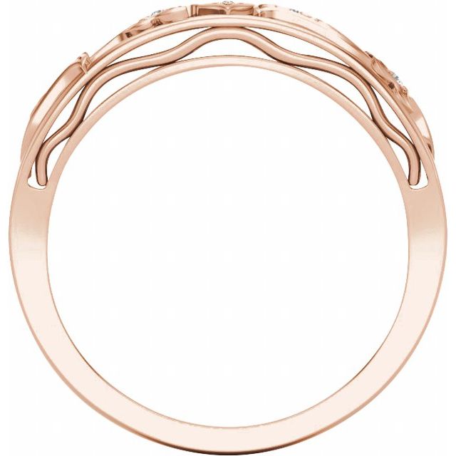 14K Rose .04 CTW Natural Diamond Matching