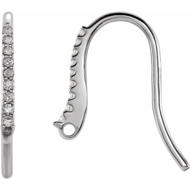 .06 CTW Natural Diamond Bishop Hook Earring Top